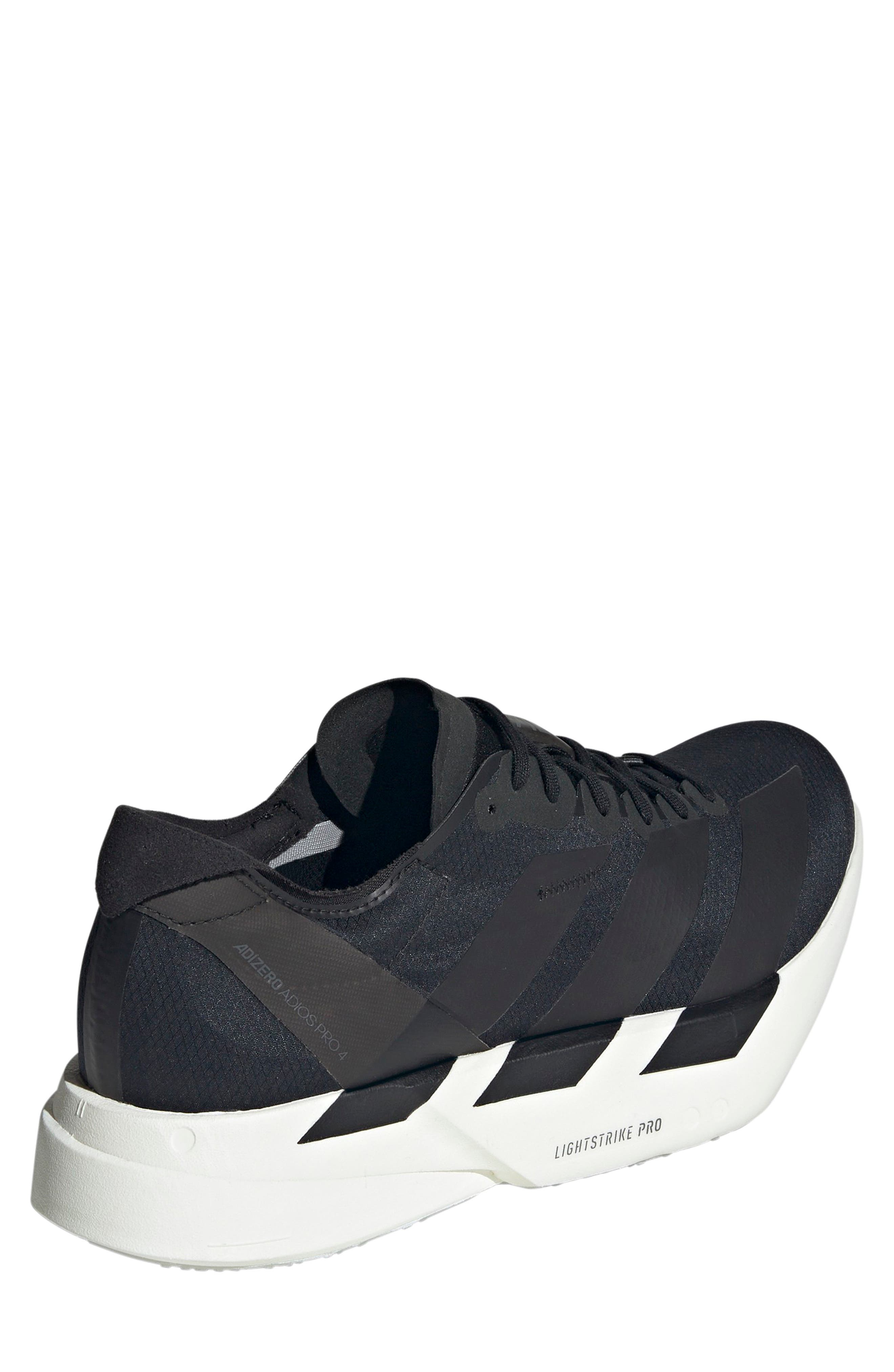 adidas Gender Inclusive Adios 9 Pro 4 Running Sneaker, Alternate, color, Black/ Black/ Grey