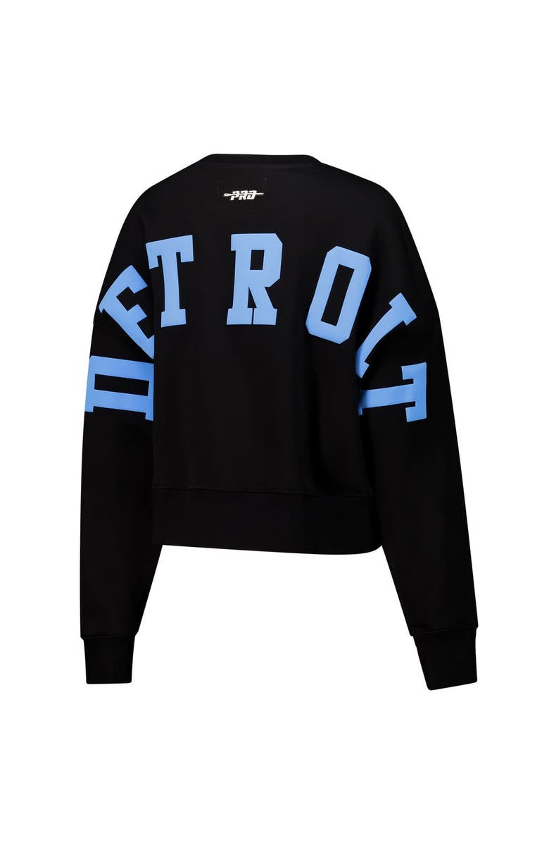 PRO STANDARD Women's Pro Standard  Black Detroit Lions Wingspan Boxy Cropped Pullover Sweatshirt, Alternate, color, 