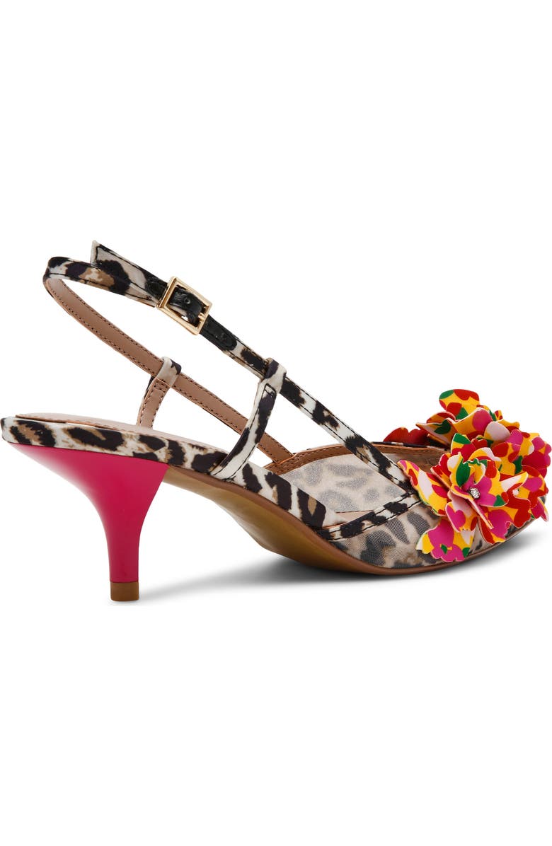 Betsey Johnson Baylee Pointed Toe Slingback Pump, Alternate, color, Leopard Multi