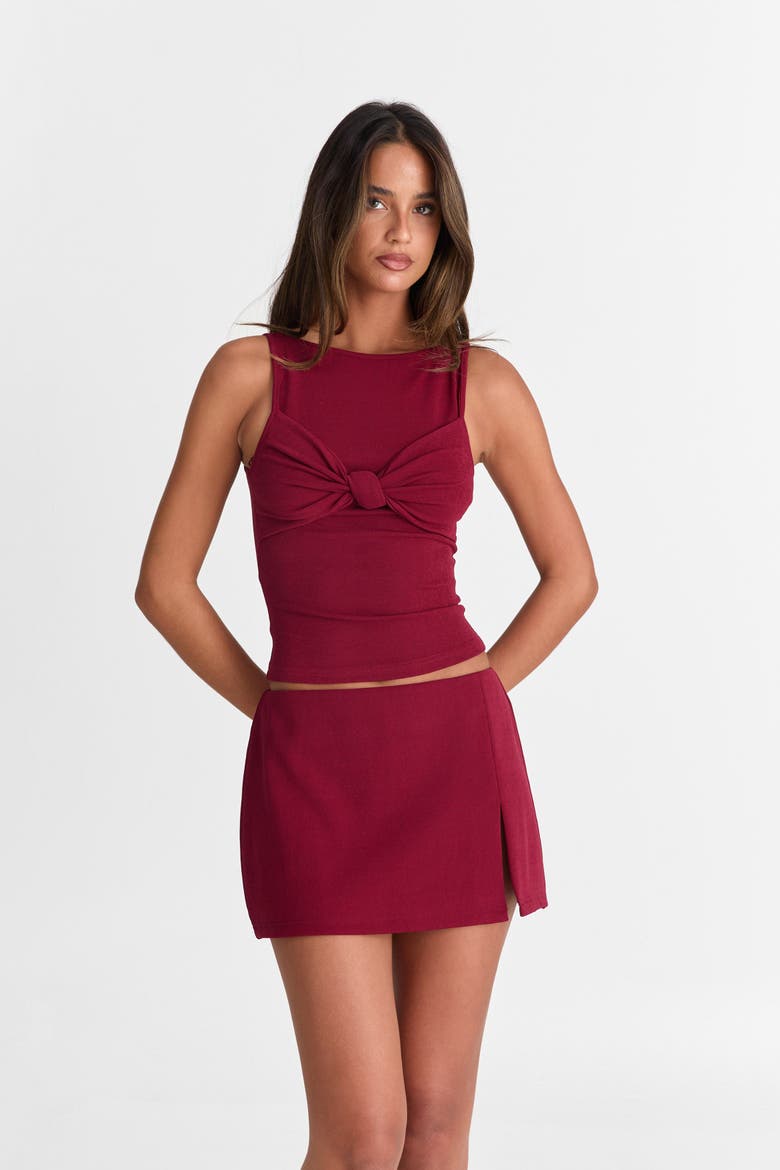 Isla Mini Skirt, Main, color, Ruby