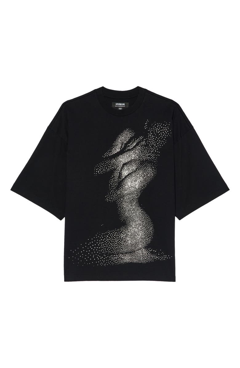 Cult of Individuality Imitation Pearl Embellished Beauty Graphic T-Shirt, Alternate, color, Black