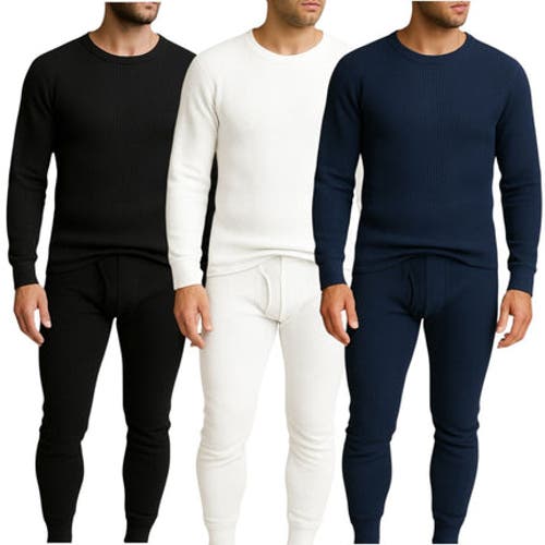 Benben 3 Pack Waffle Knit Thermal Loungewear Set In Multi