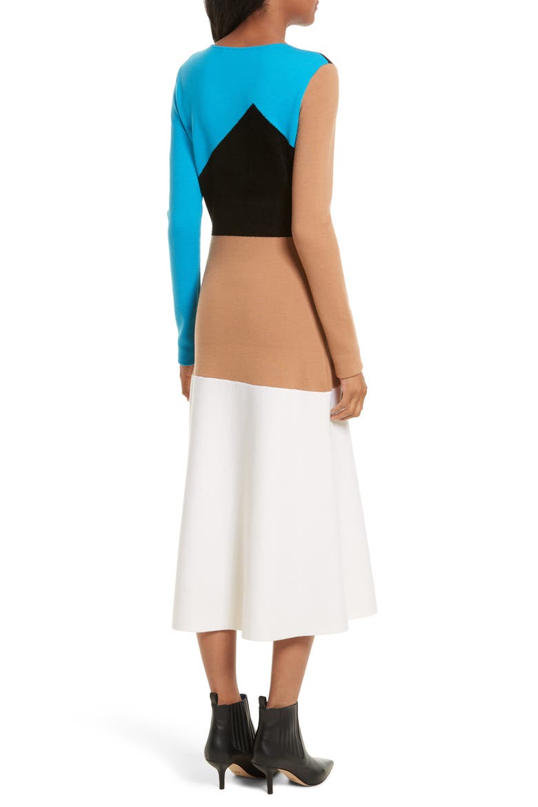 Crewneck Flare Knit Dress, Alternate, color, CERULEAN MULTI