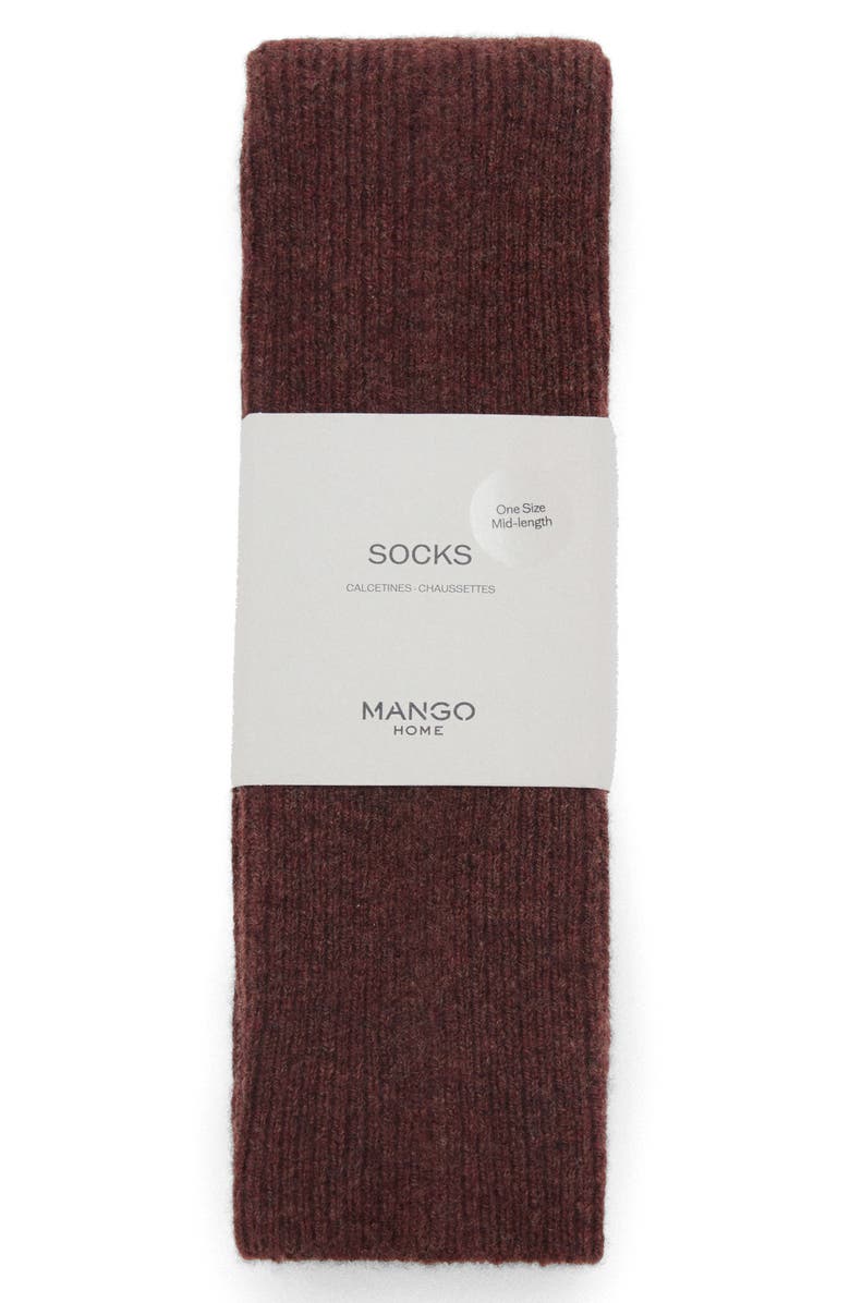 MANGO Wool & Cashmere Socks, Alternate, color, Cognac
