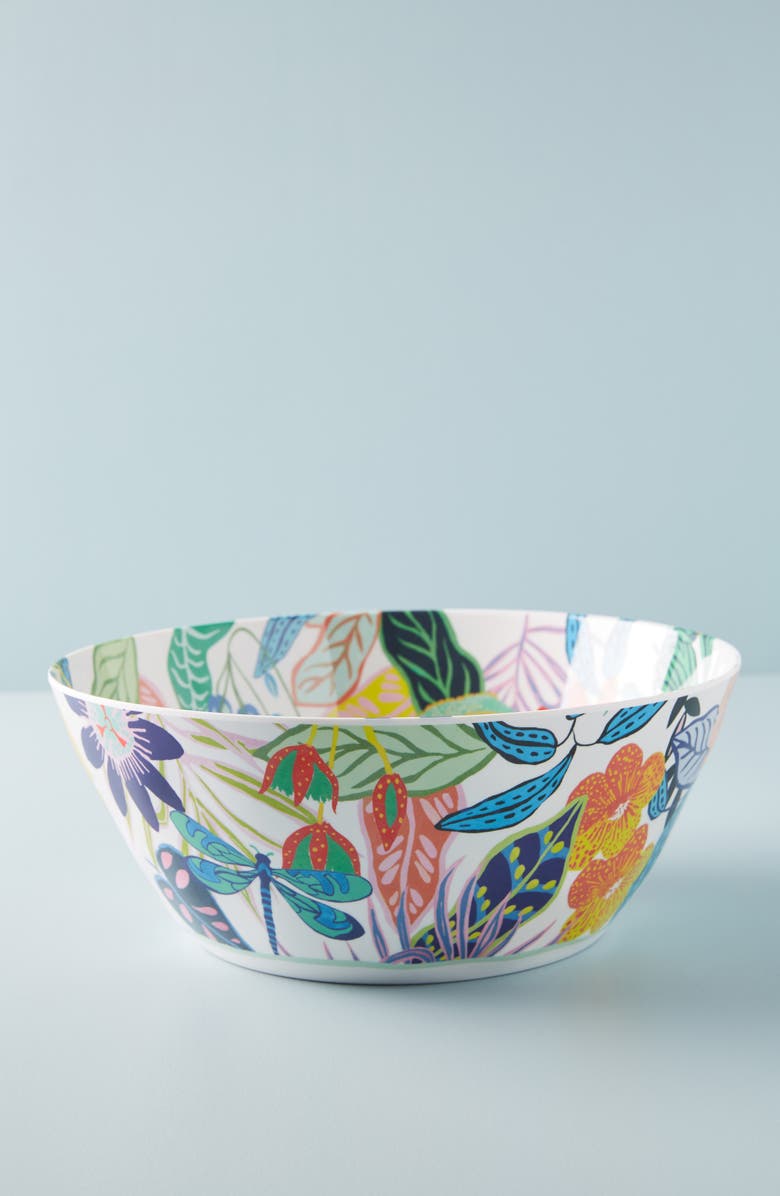 Anthropologie Home Anthropologie Tropical Melamine Serving Bowl, Main, color,