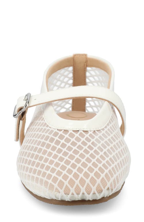 Journee Collection Casha Mesh Mary Jane Flat In White Mesh