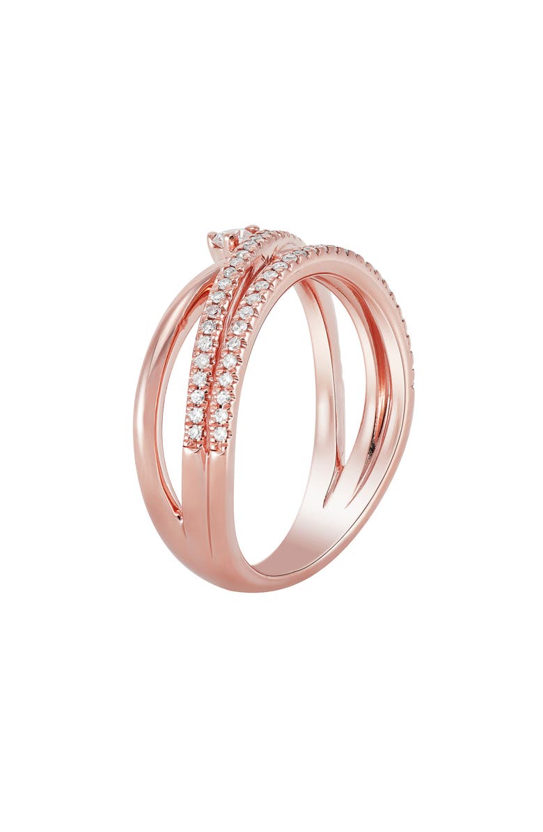 Frankie & Zoe Diamond Crisscross Ring, Alternate, color, Rose Gold