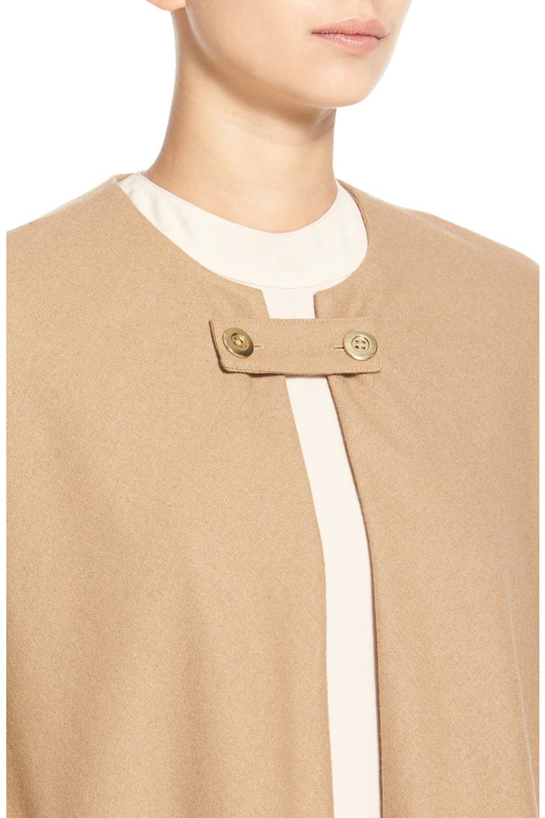 Collarless Woven Cape, Alternate, color, BEIGE