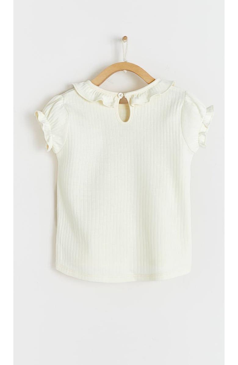 Babycottons Premium Cotton Essentials Ruffle Short Sleeve Top For Infant, Alternate, color, Off White