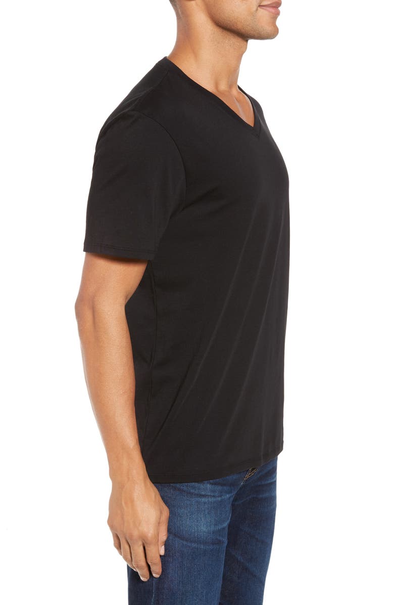 Vince Pima Cotton Slim Fit V-Neck T-Shirt, Alternate, color, Black