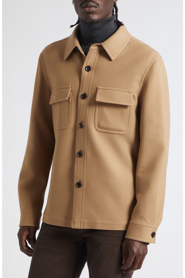 Double Splittable Virgin Wool & Silk Overshirt, Alternate, color, EAS GOLDEN BROWN