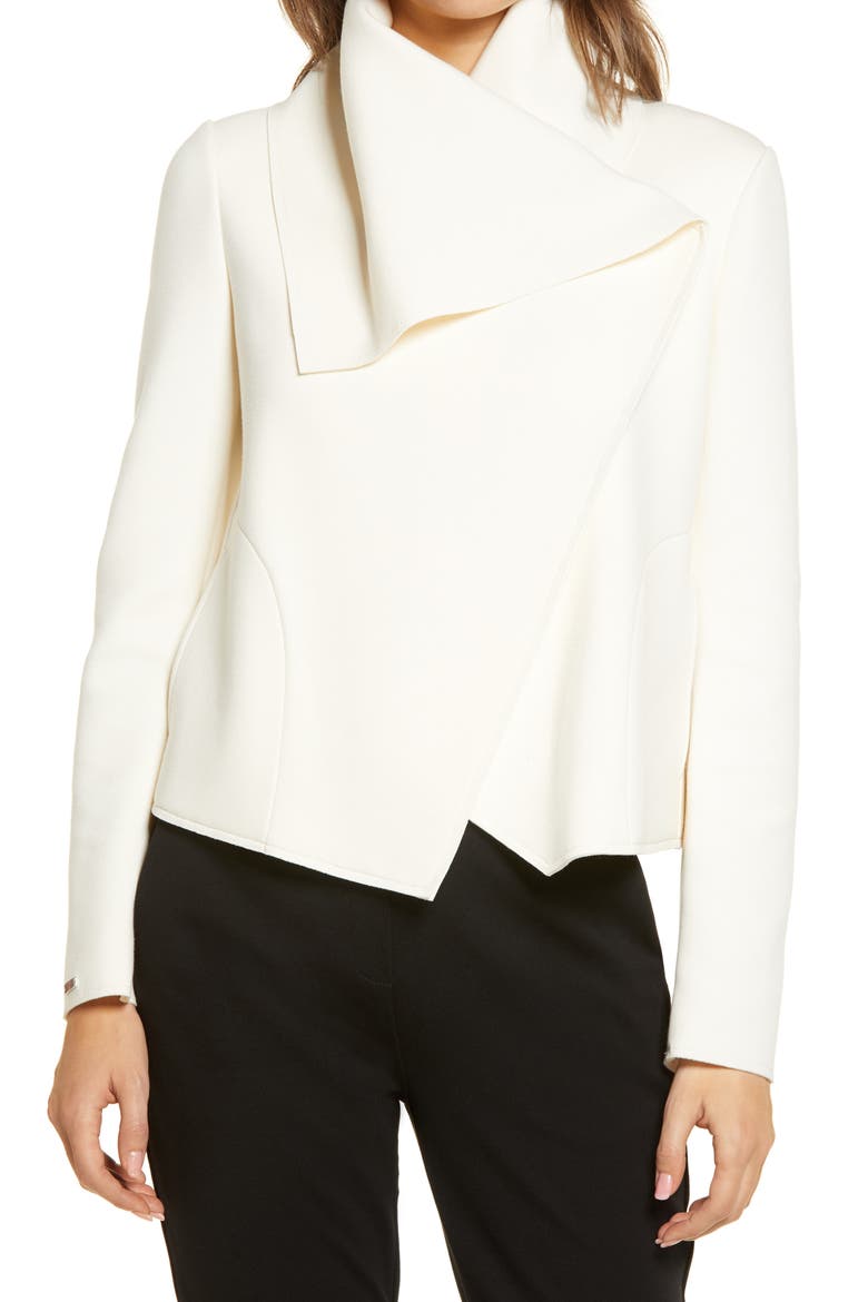 Asymmetrical Scuba Jacket, Main, color, ANNE WHITE