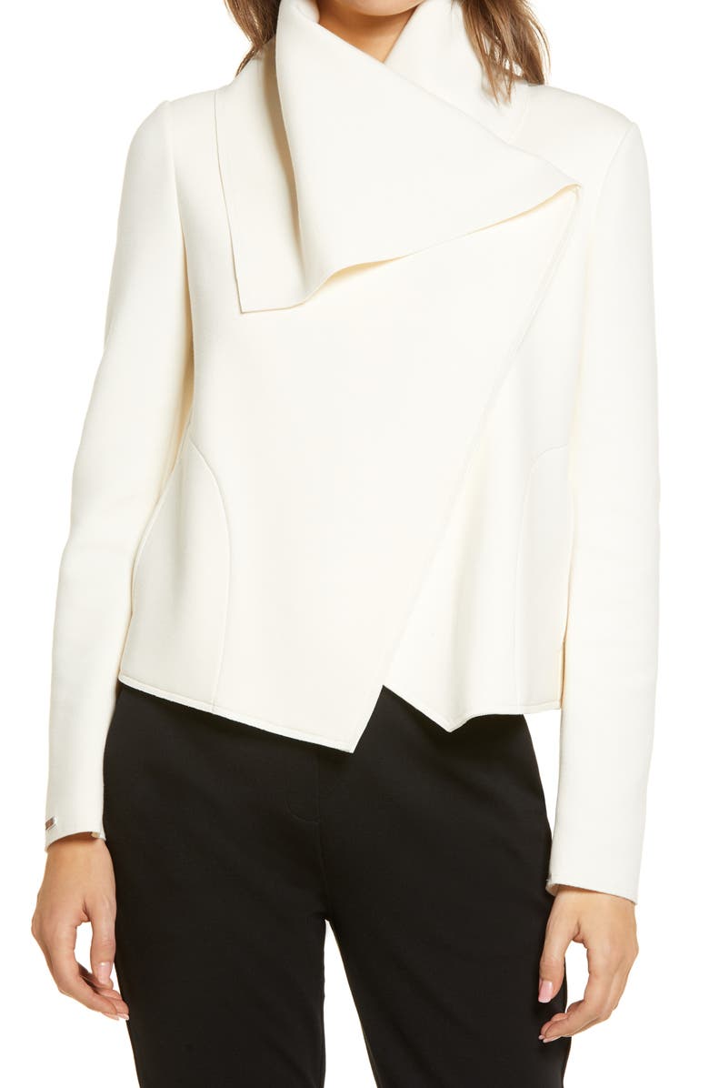 Anne Klein Asymmetrical Scuba Jacket, Main, color,
