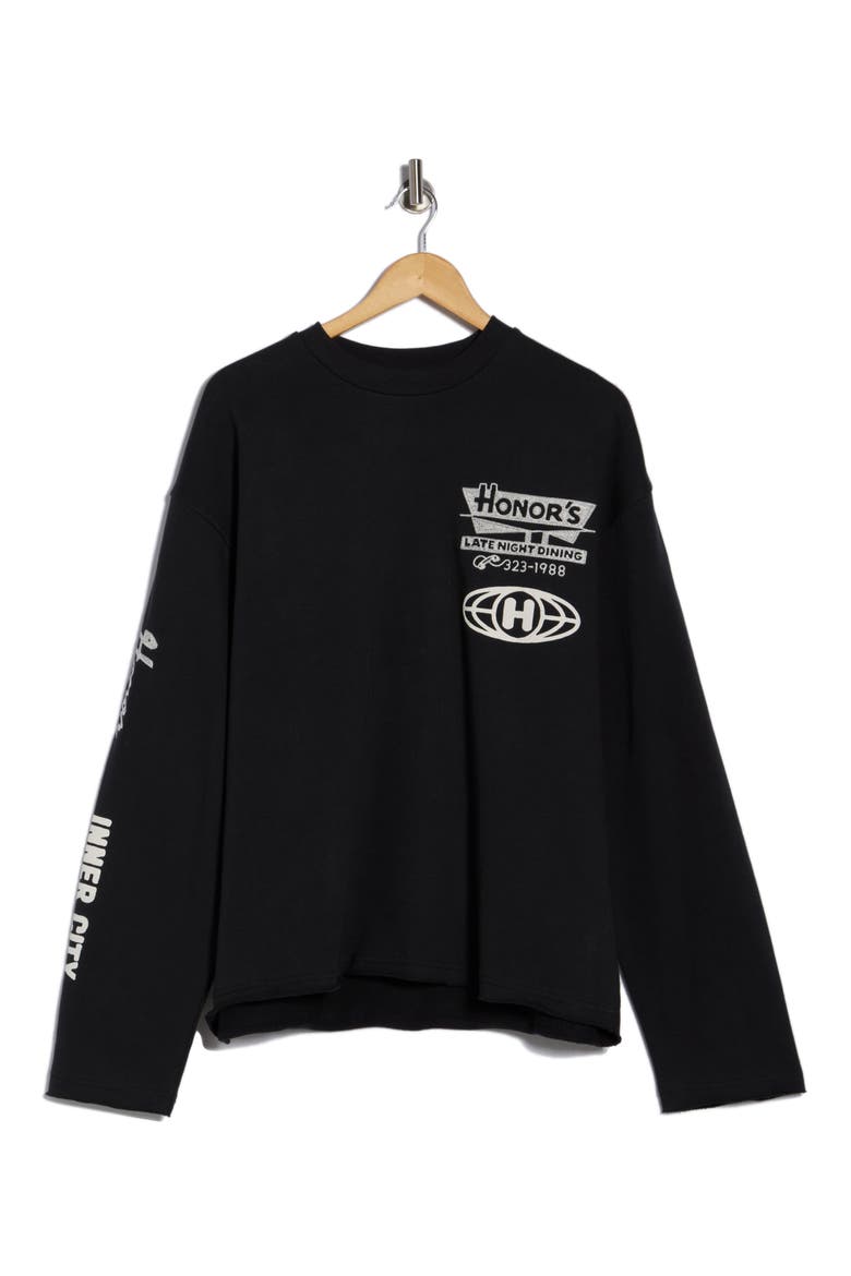 LA Nights Embroidered Logo Graphic T-Shirt, Main, color, BLACK