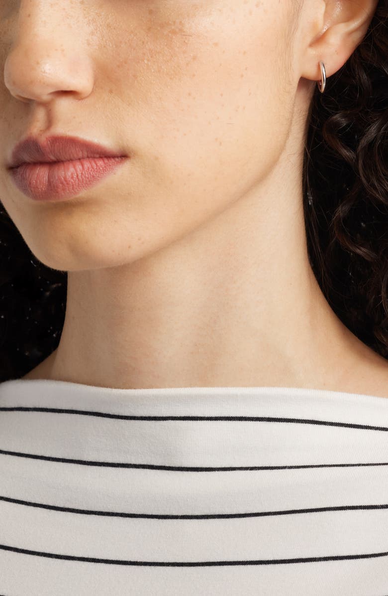 Nordstrom Demi Fine Everyday Huggie Hoop Earrings, Alternate, color, Silver