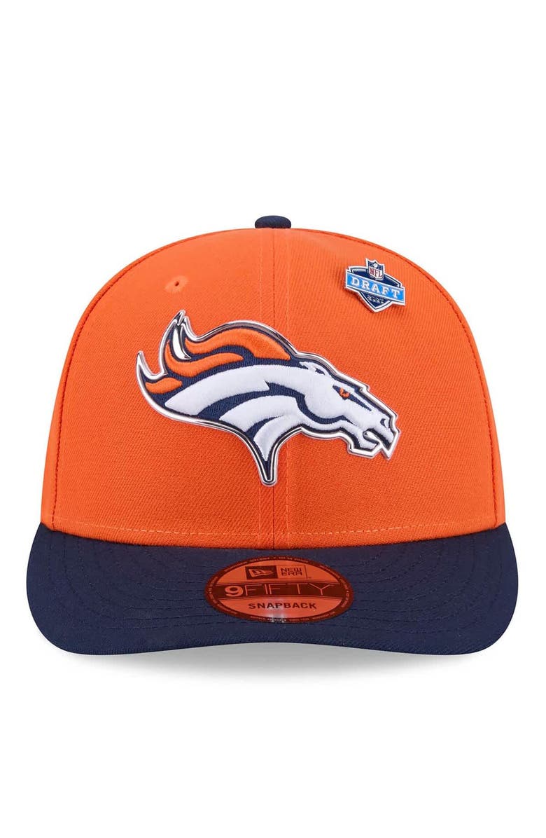 New Era Men's New Era  Orange/Navy Denver Broncos 2026 NFL Draft On Stage Pre-Curved 9FIFTY Snapback Hat, Alternate, color, Orange