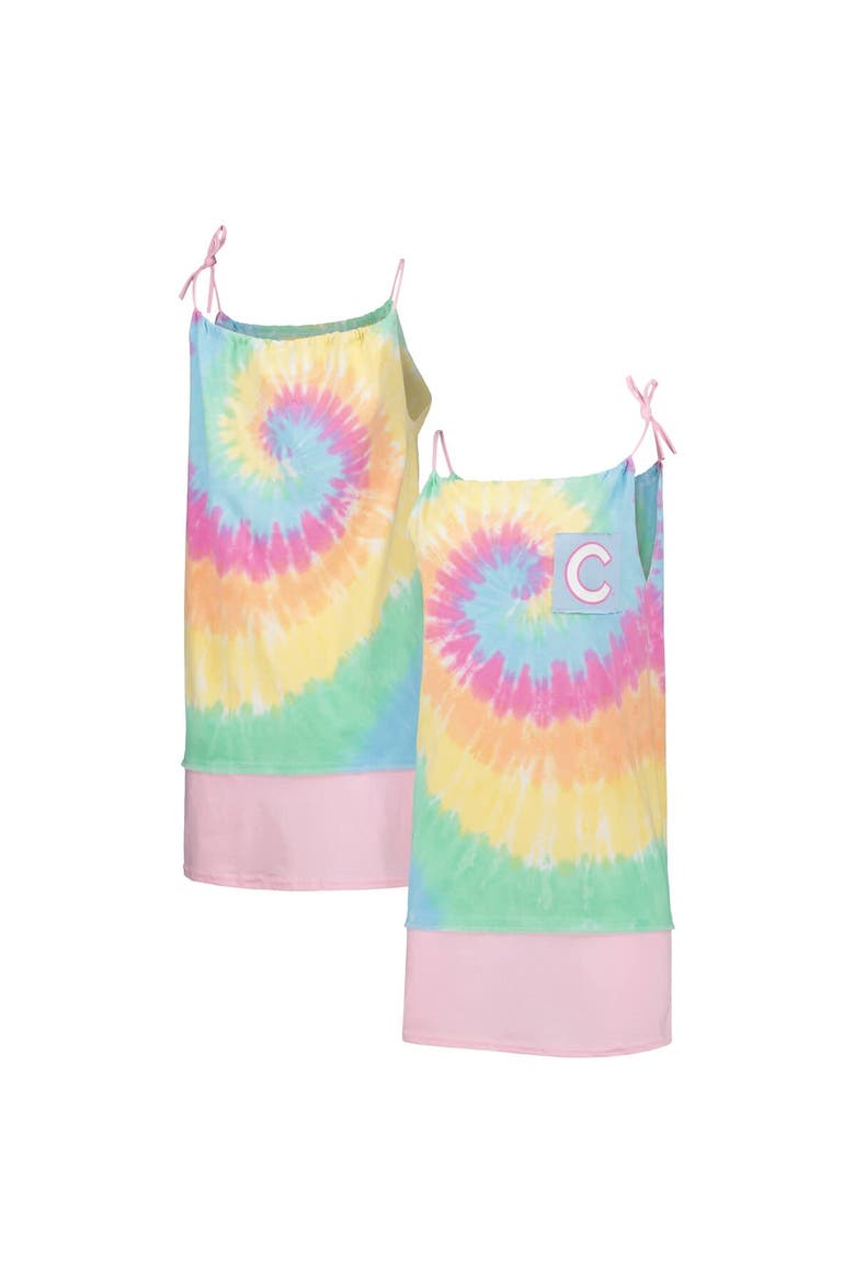 Women's Refried Apparel White Chicago Cubs Tie-Dye Tank Dress, Main, color, White