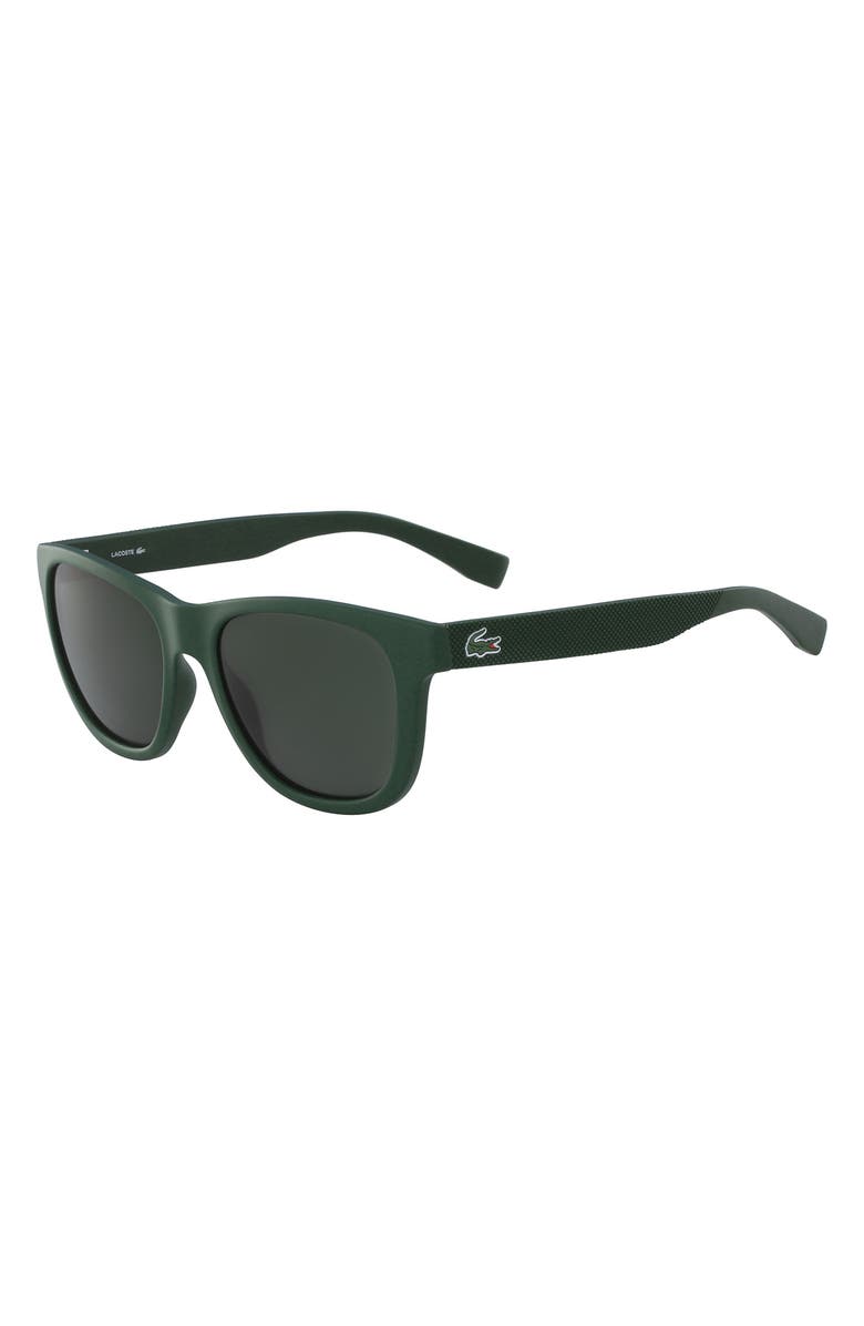 Lacoste 54mm Square Sunglasses, Alternate, color, Green Matte