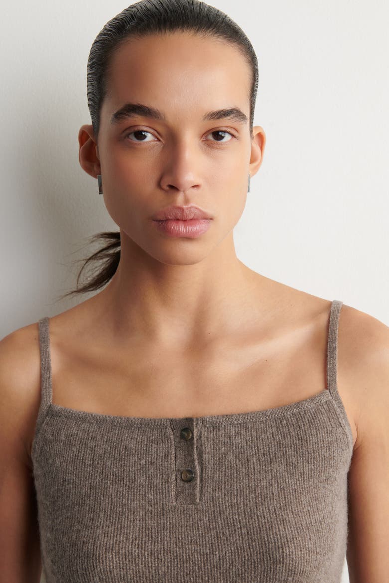 Cashmere Tank Top, Alternate, color, BROWN MÉLANGE