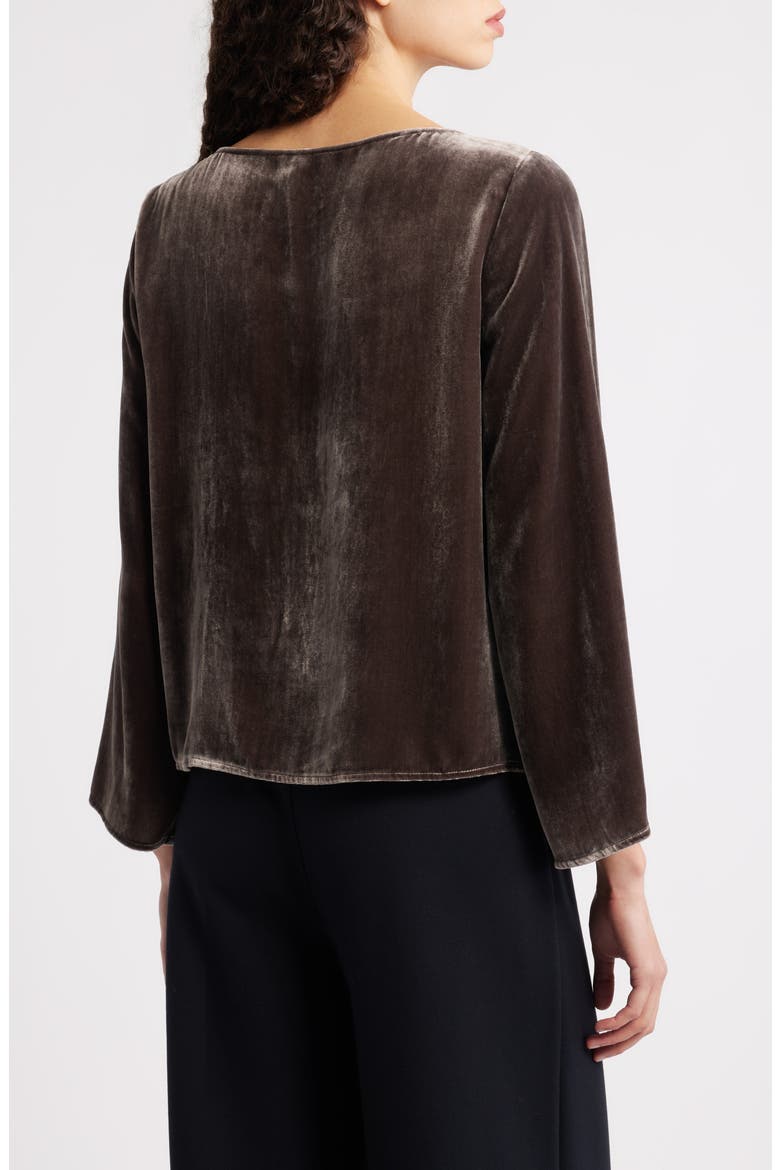 Ballet Neck Flare Sleeve Velvet Top, Alternate, color, RYE