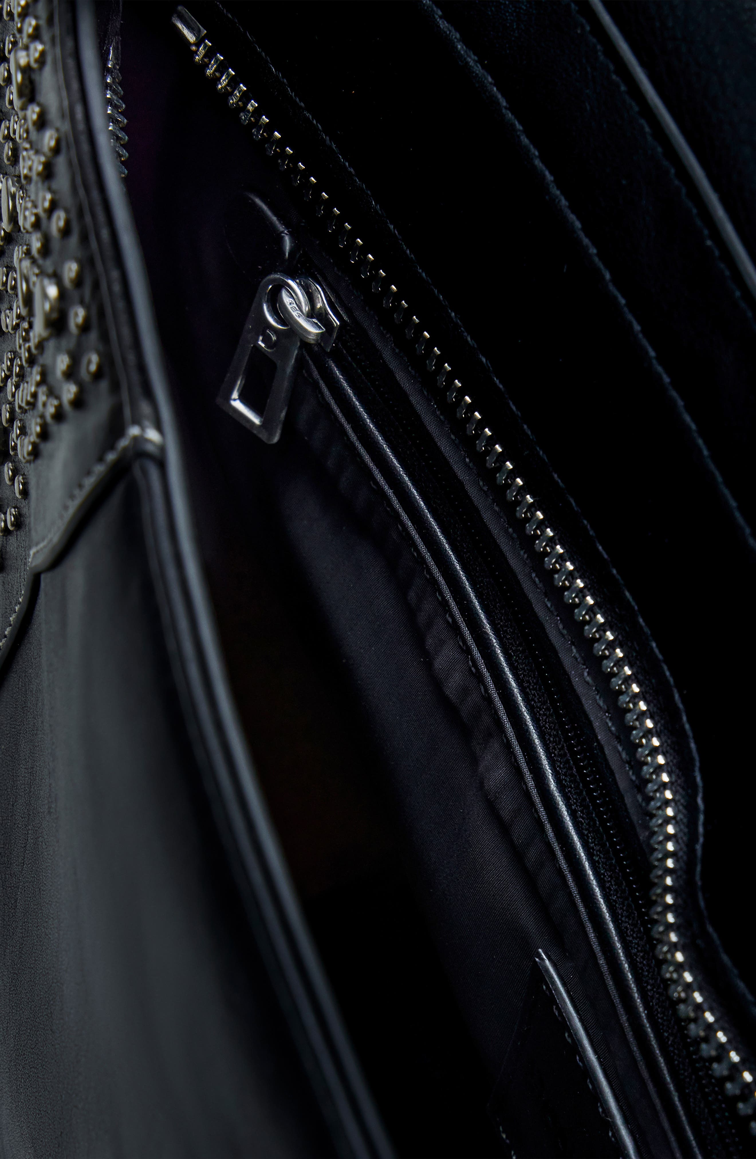 Desigual Rivet Detail Faux Leather Shoulder Bag, Alternate, color, Black