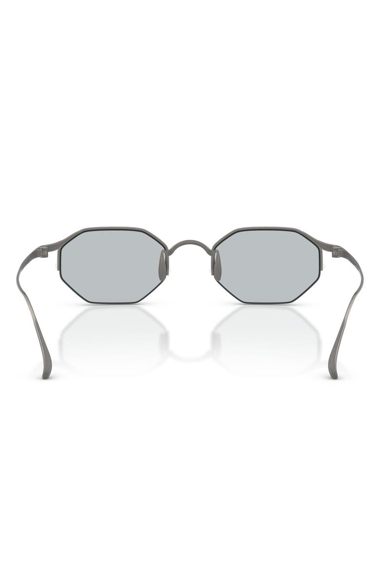 AX Armani Exchange 49mm Rectangular Sunglasses, Alternate, color, Matte Gunmetal / Light Grey