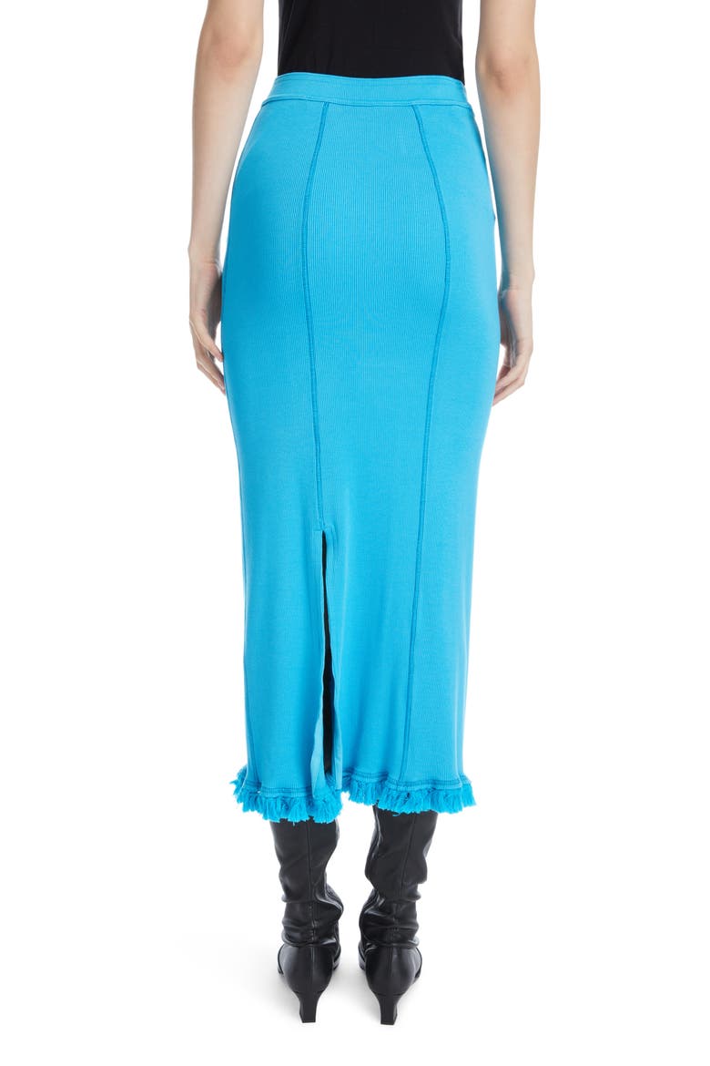 Emara Tassel Hem Rib Pencil Skirt, Alternate, color, TURQUOISE