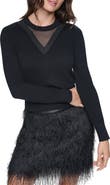 DKNY Mesh Window Crewneck Sweater