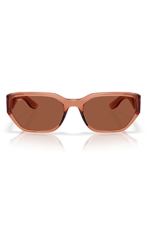 Clemente 58mm Polarized Rectangular Sunglasses