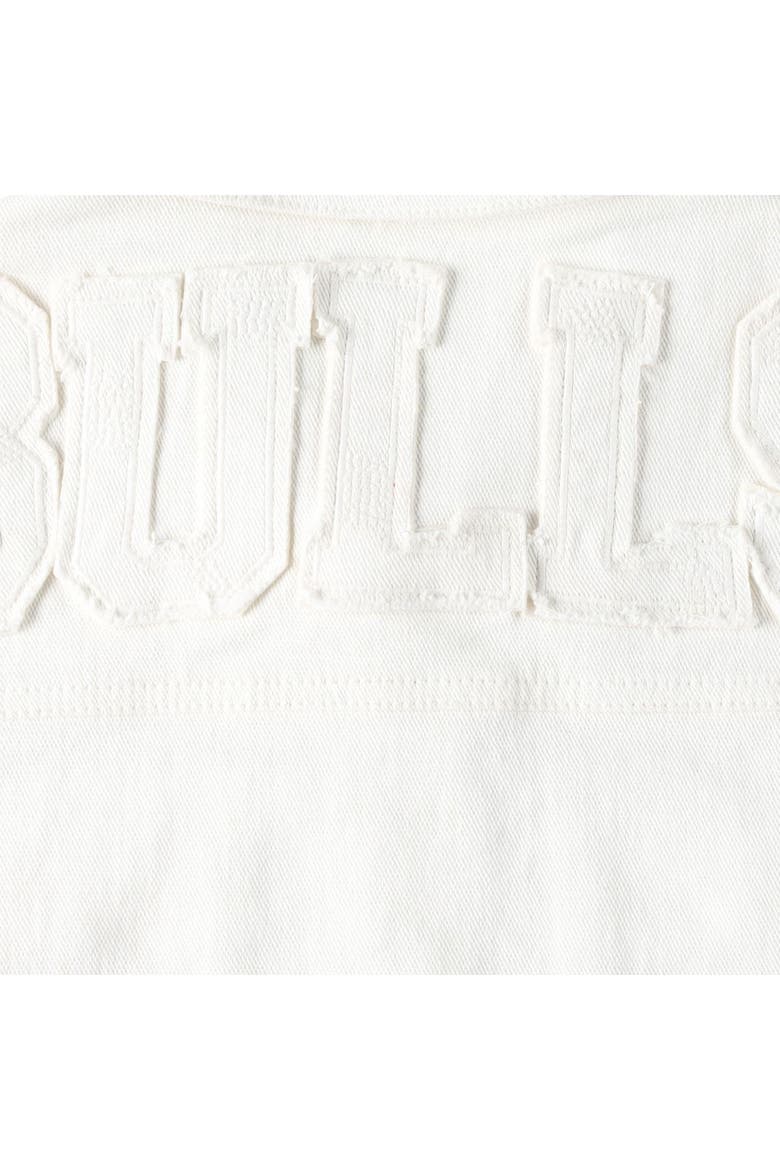 Women's Lusso White Chicago Bulls Swarovski Crystal & Distressed Button-Up Denim Jacket, Alternate, color, White