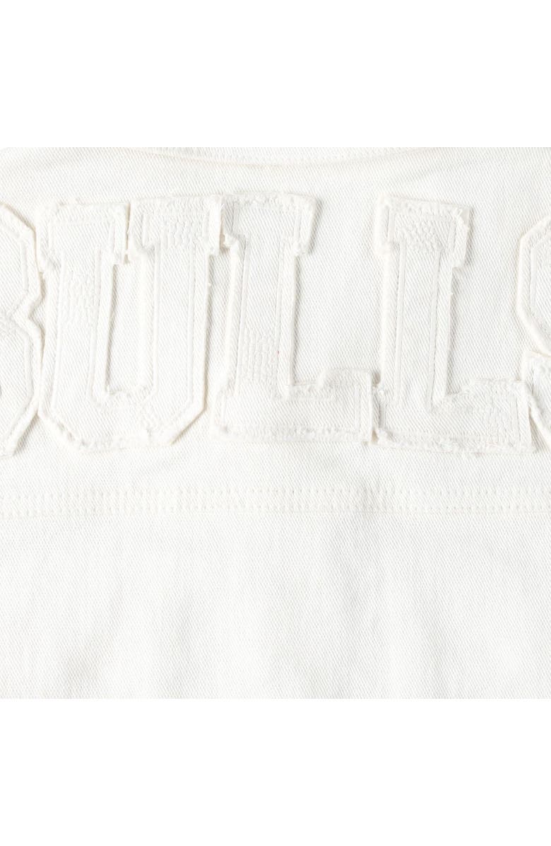 LUSSO Women's Lusso White Chicago Bulls Swarovski Crystal & Distressed Button-Up Denim Jacket, Alternate, color, White