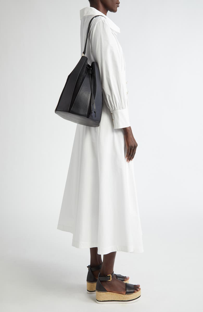 Altuzarra Large Drum Canvas & Leather Bucket Bag, Alternate, color,