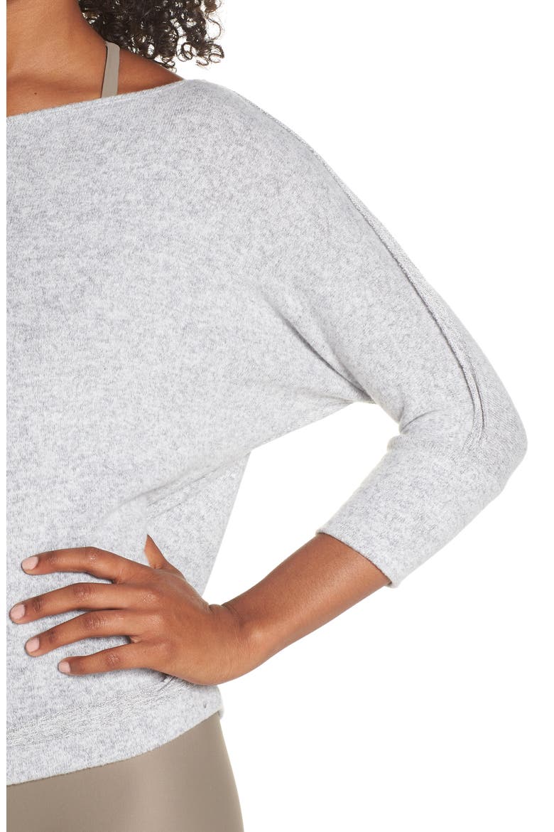 One Shoulder Top, Alternate, color, HEATHER GREY
