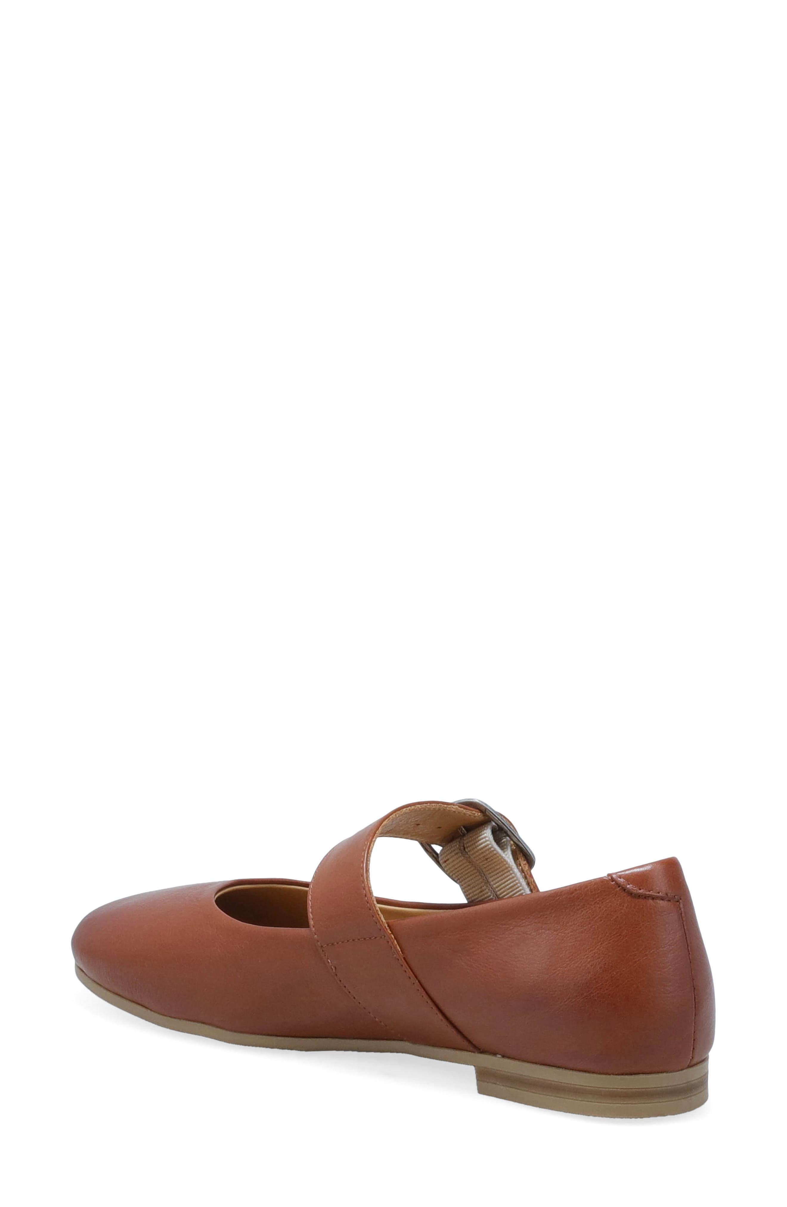 Zadie Leather Mary Jane Flat, Alternate, color, BRANDY