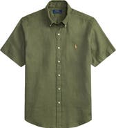 Polo Ralph Lauren Classic Fit Short Sleeve Linen Button-Down Shirt