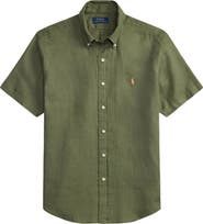 Polo Ralph Lauren Classic Fit Short Sleeve Linen Button-Down Shirt