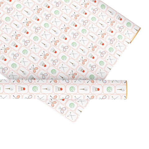 Eight Sheets Two-Sided "Club Life" Heavyweight Gift Wrap