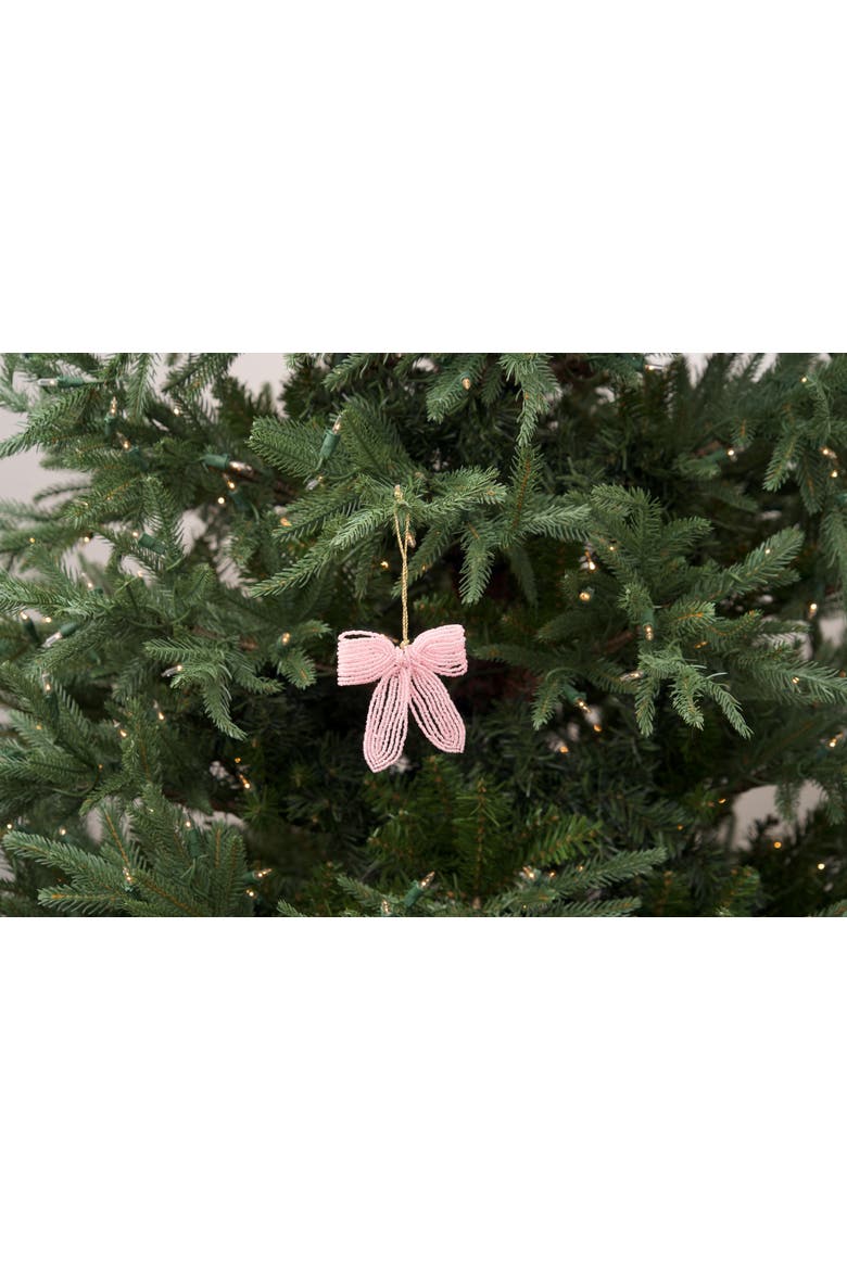 Ribbon Beaded Pink Christmas Tree Ornament, Alternate, color, Pink