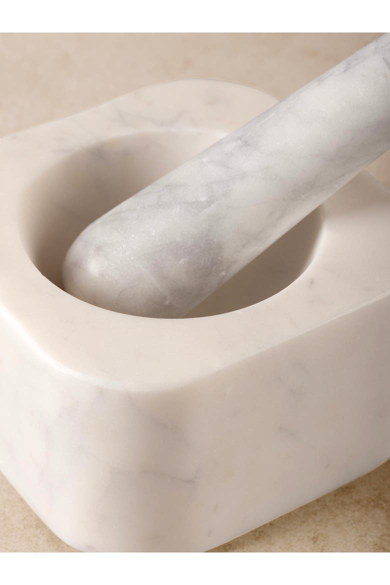 Noble Marble Mortar and Pestle, Alternate, color, Ivory White