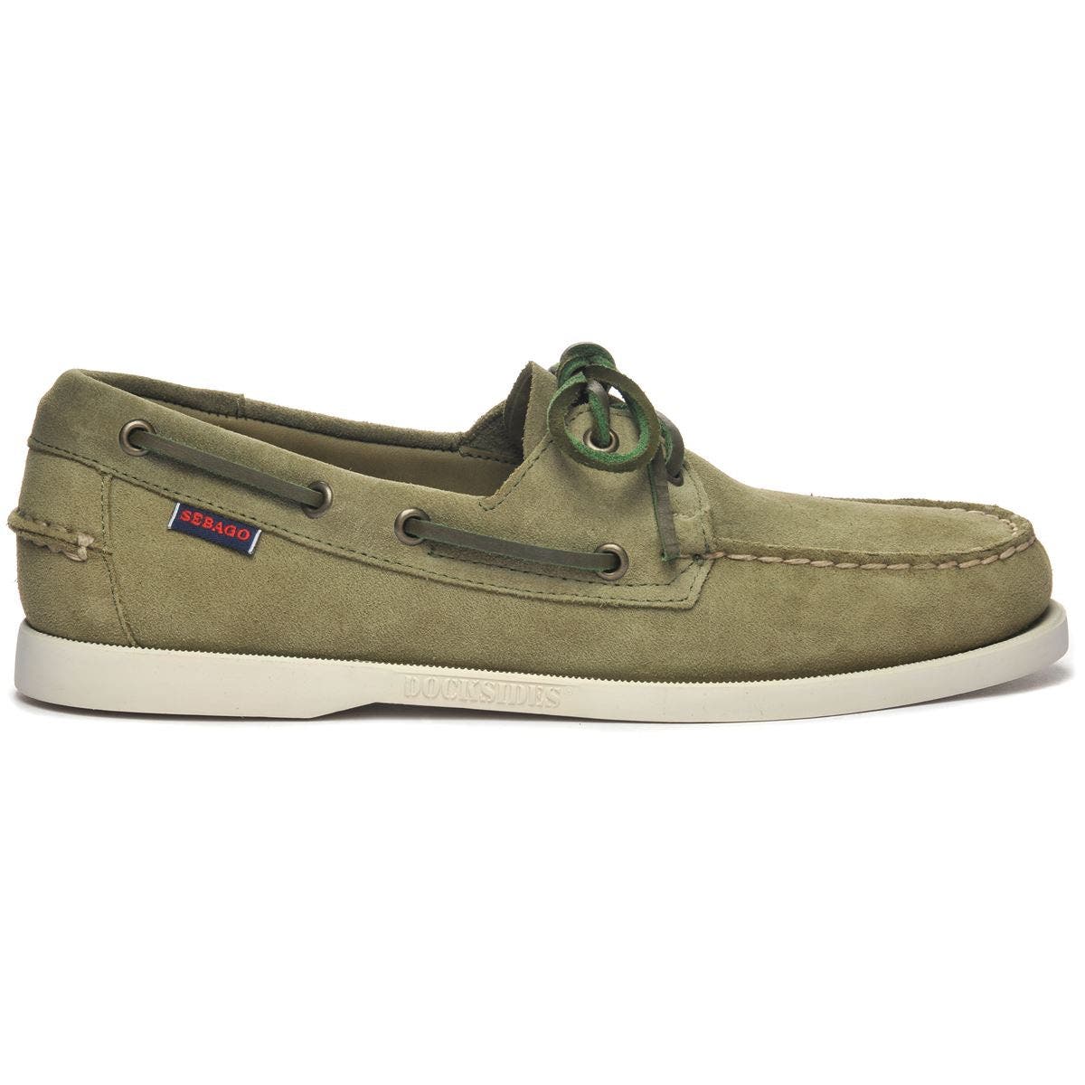 Sebago Portland Roughout Boat Shoes, Main, color, Green Military