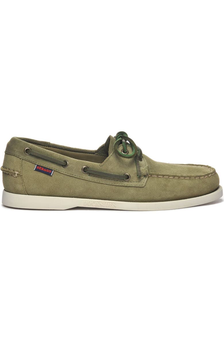 Sebago Portland Roughout Boat Shoes, Main, color, Green Military