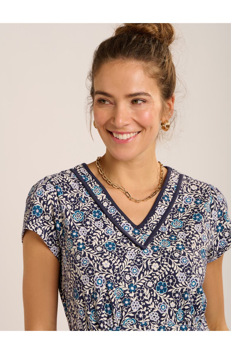 Brakeburn Lucia Tiered Midi Dress, Alternate, color, Navy