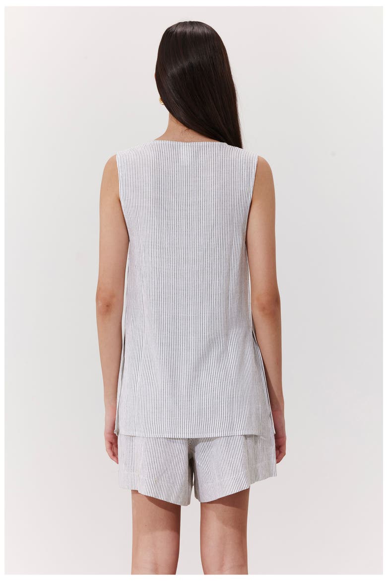 Saltstripe Front Tie Vest Cover-Up, Alternate, color, Black-Cream