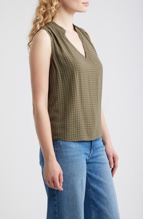 Cloth & Stone Pintucked Sleeveless Top In Green