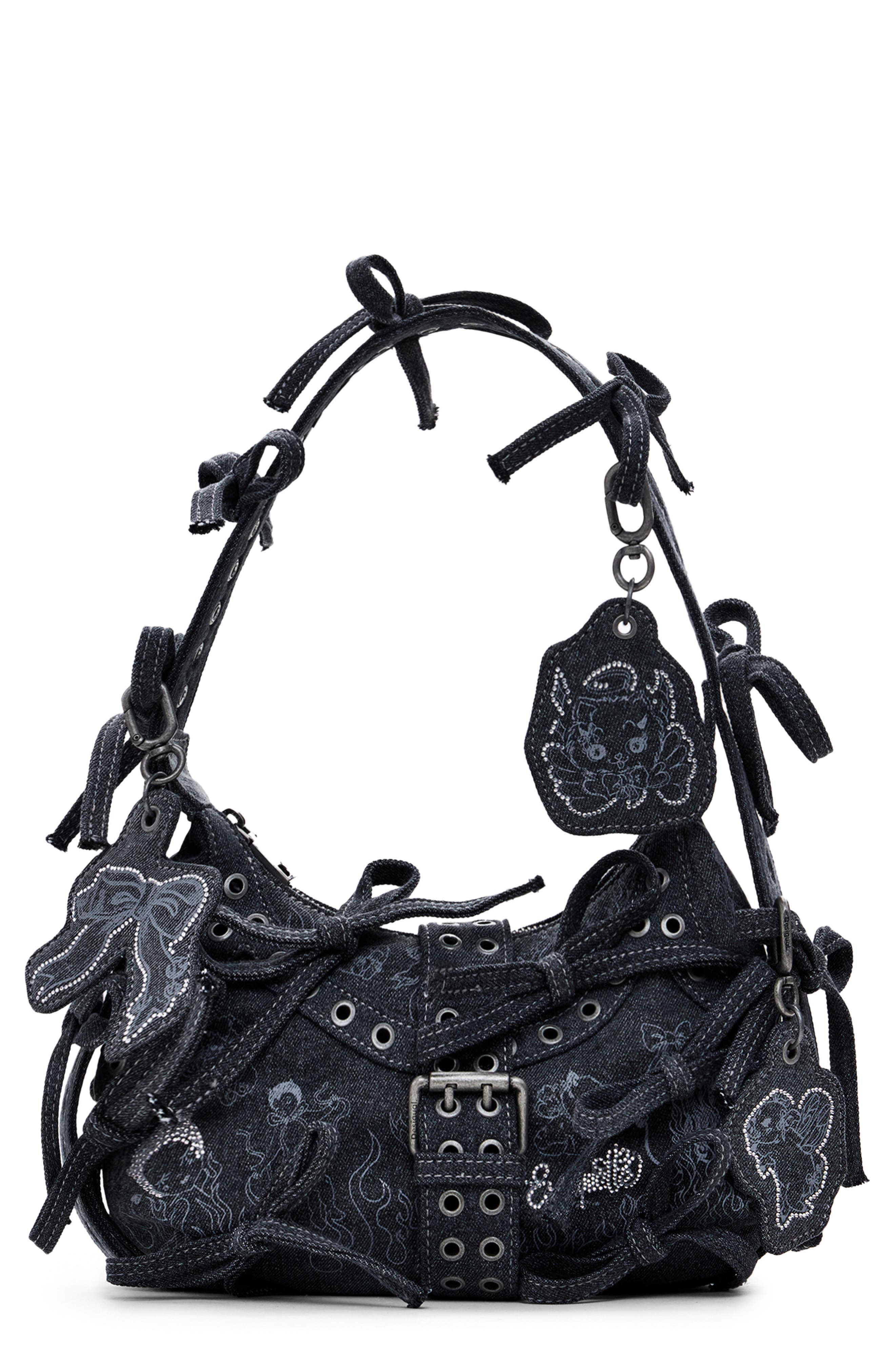 Desigual Y2K María Escoté Denim Shoulder Bag, Main, color, 