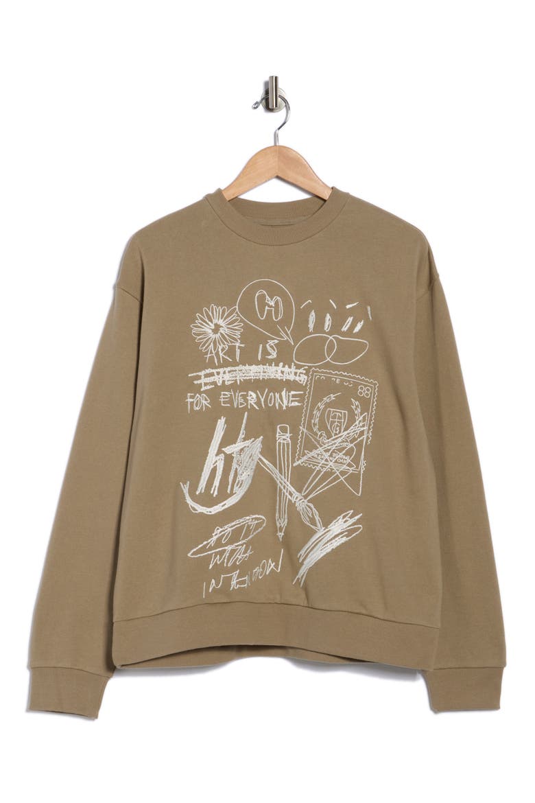 Quick Sketch Crewneck Sweatshirt, Alternate, color, TAUPE