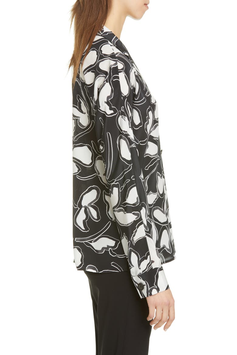 Mariabella Floral Silk Blouse, Alternate, color, BLACK MULTI