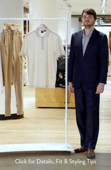 BOSS Paras Piqué Zip Polo (Men) | Nordstromrack