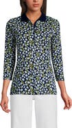 Lands' End 3/4 Sleeve Supima Cotton Polo Shirt