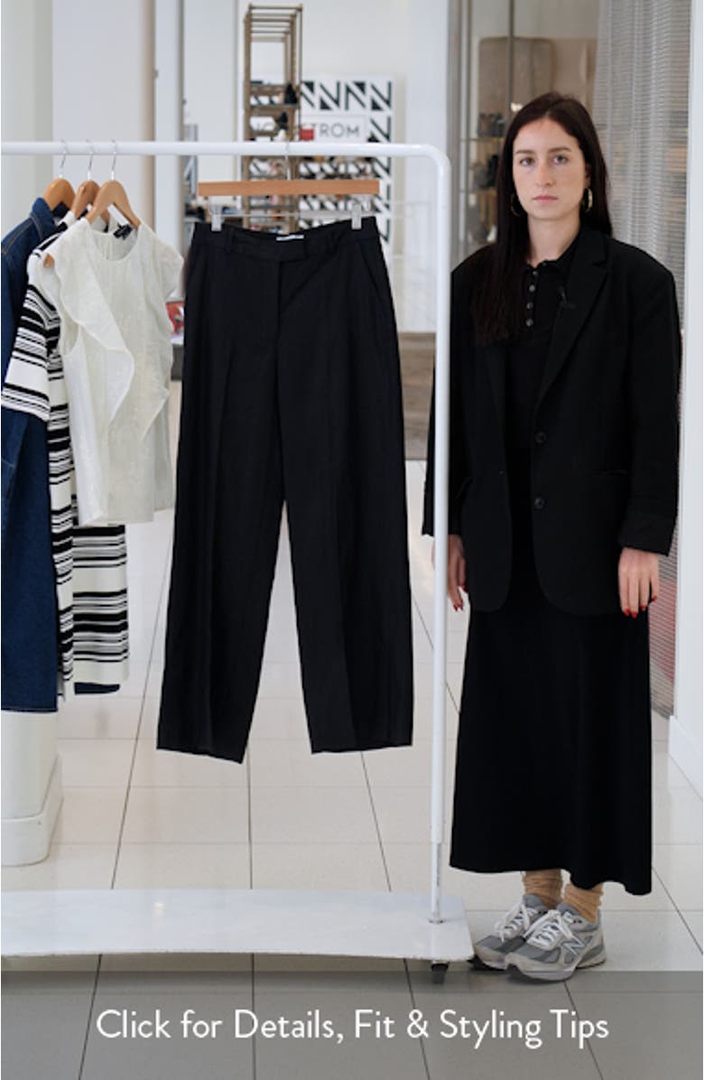 Pressed Crease Wide Leg Linen Trousers, sales video thumbnail
